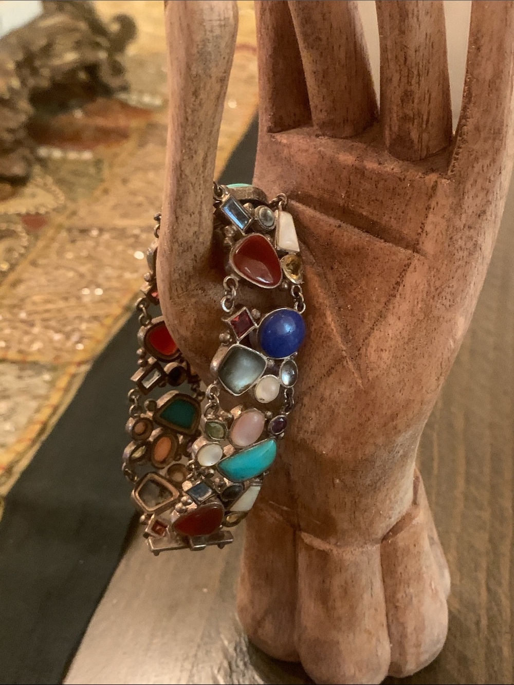 Multicolor Gemstone Link Bracelet – Colorful Stone Accents